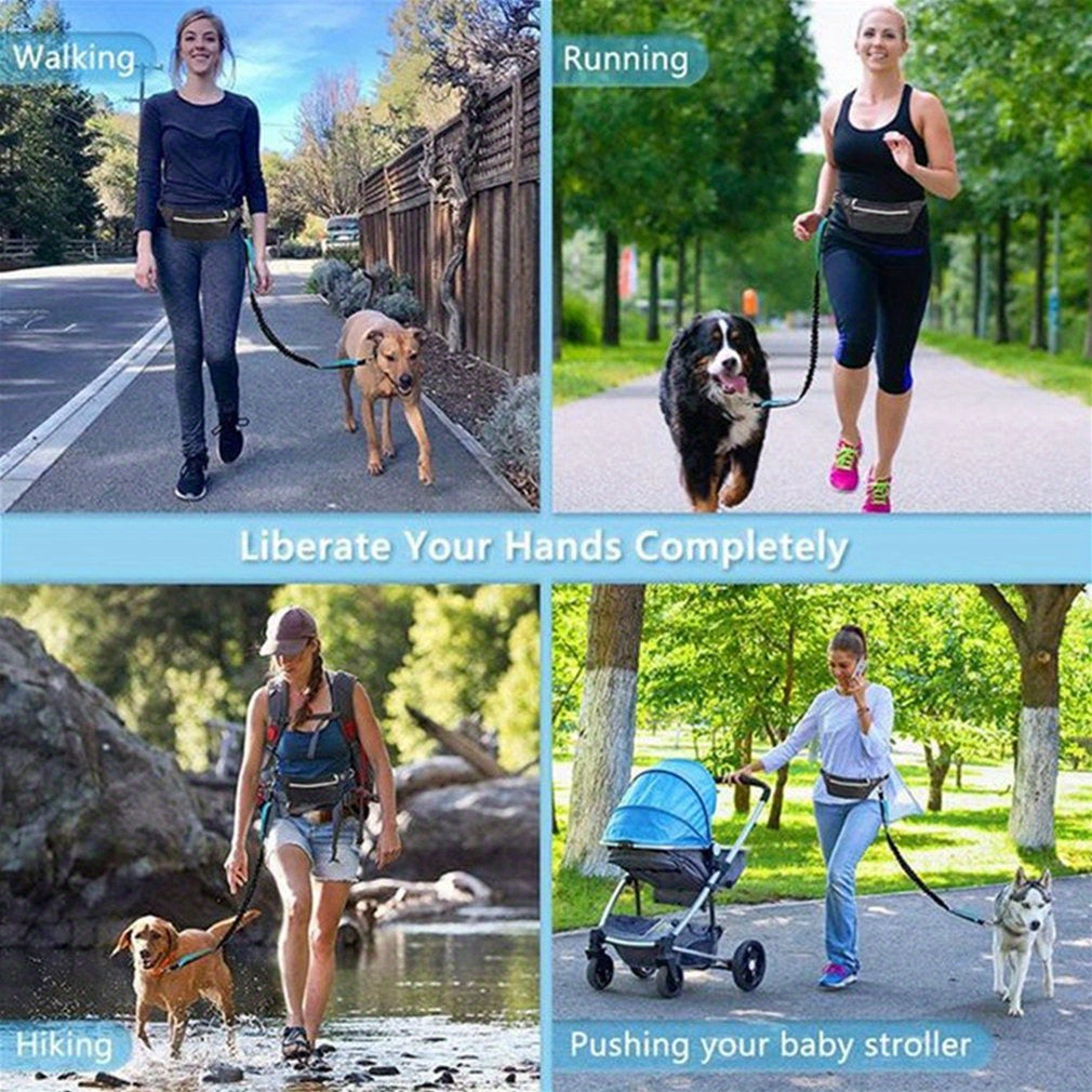 Hands-Free Dog Leash, Adjustable Waist Belt