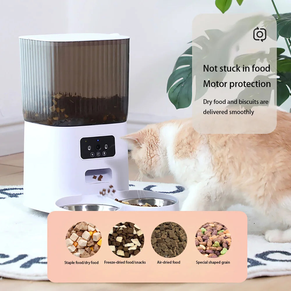 5L Double Bowls Smart Automatic Feeder With Camera