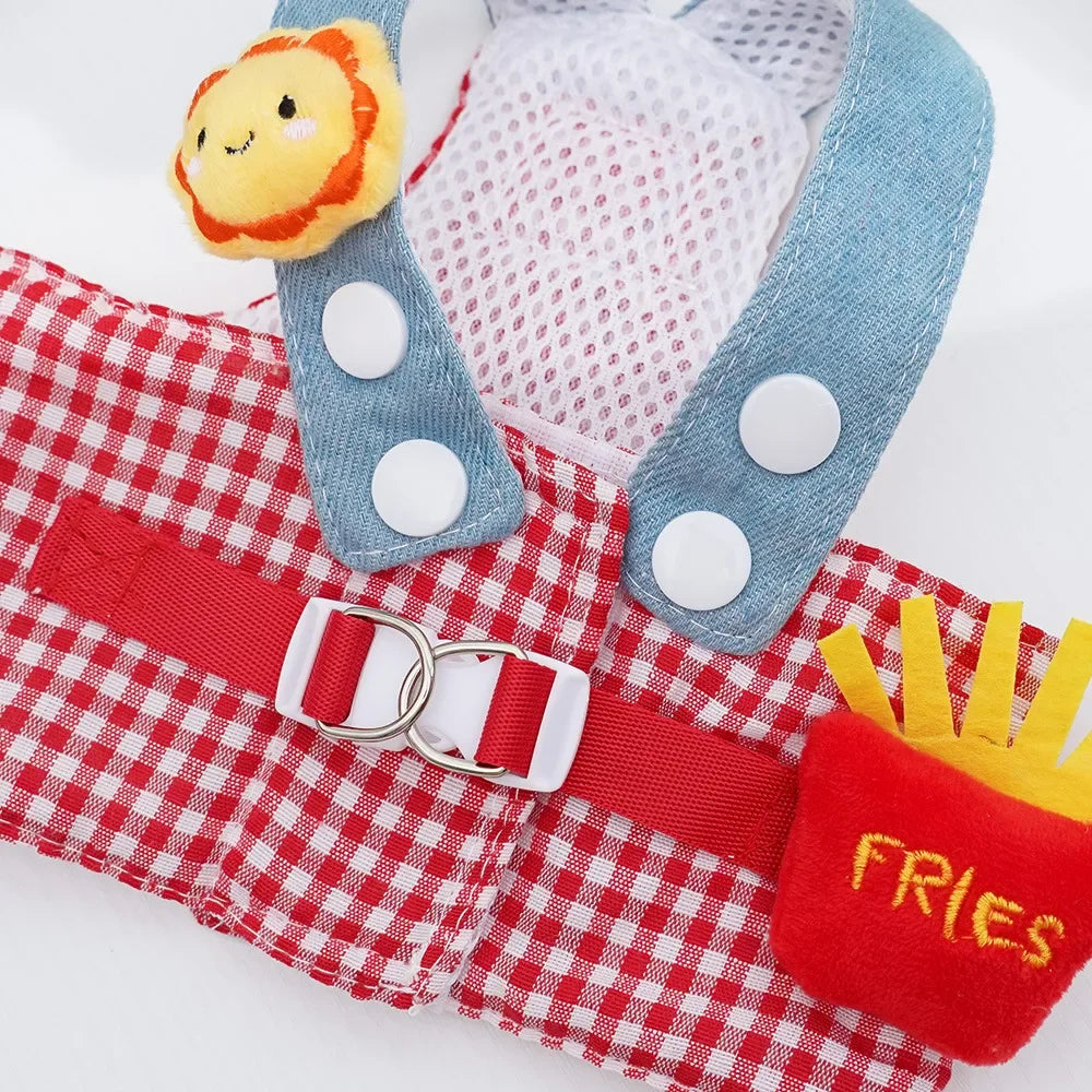 Cartoon Pet Harness Leash Sun Hat Set