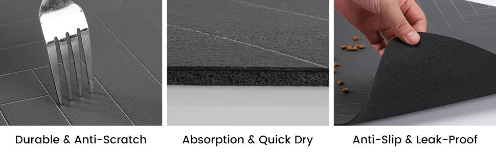 Waterproof Rubber Mat For Food and Water Bowl