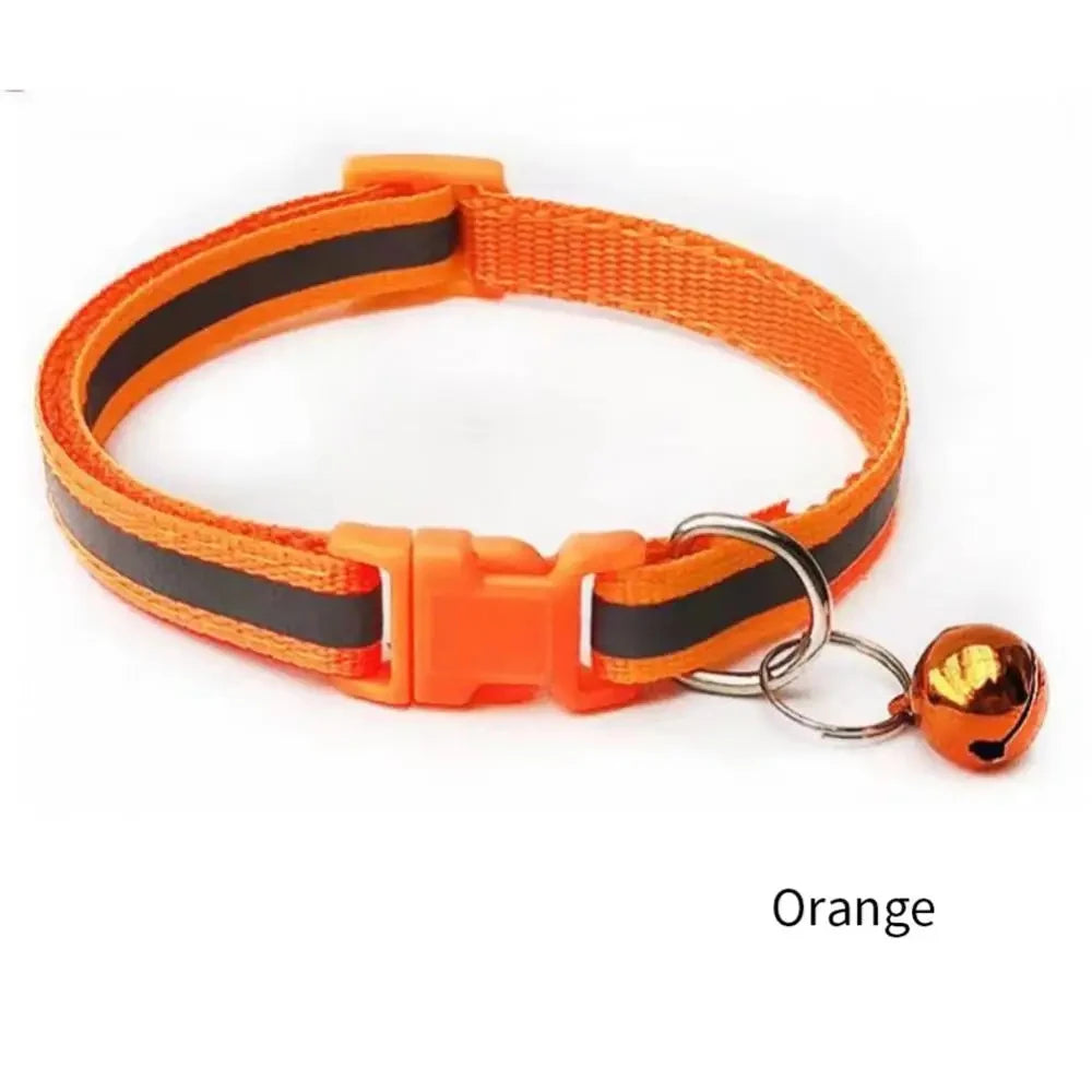 Reflective Breakaway Cat Collar Neck Ring Necklace Bell Pet Supplies Safety Elastic Adjustable Reflective Collar Pet Products