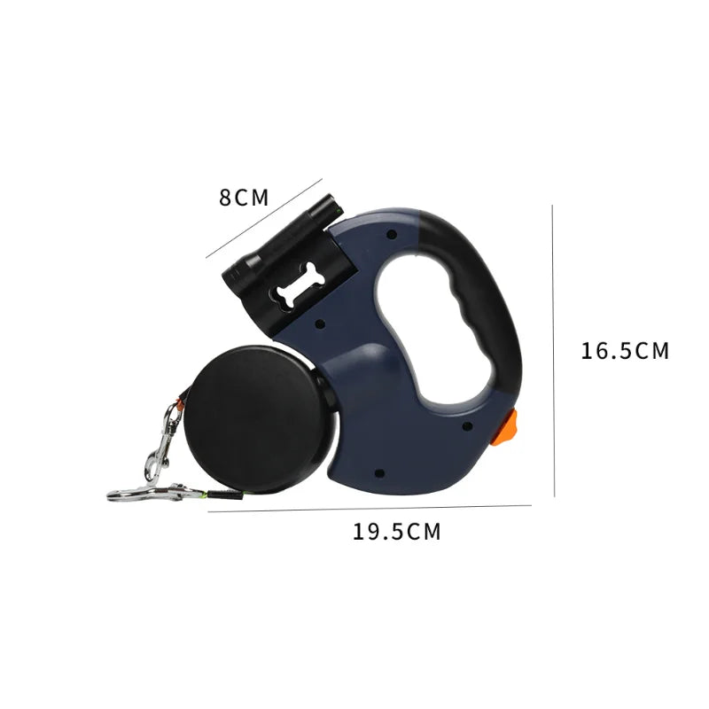 Premium 3M Retractable Double Dog Leash With LED Lights