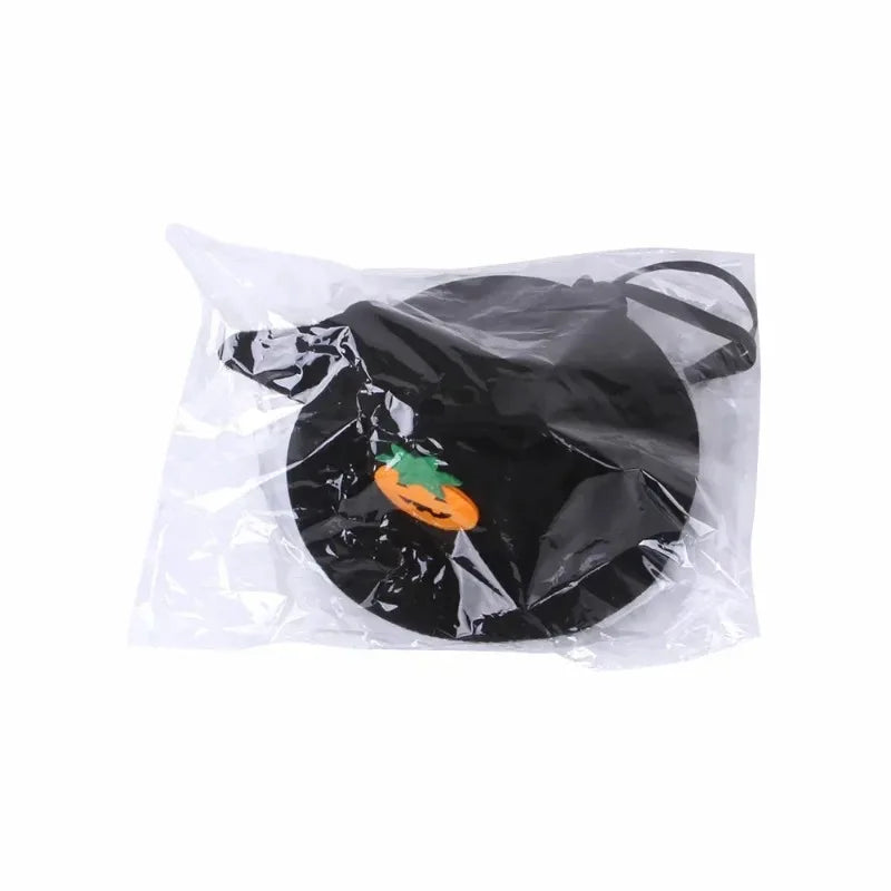 Halloween Witch Hat, Adjustable Soft Felt Pumpkin Cosplay Costume