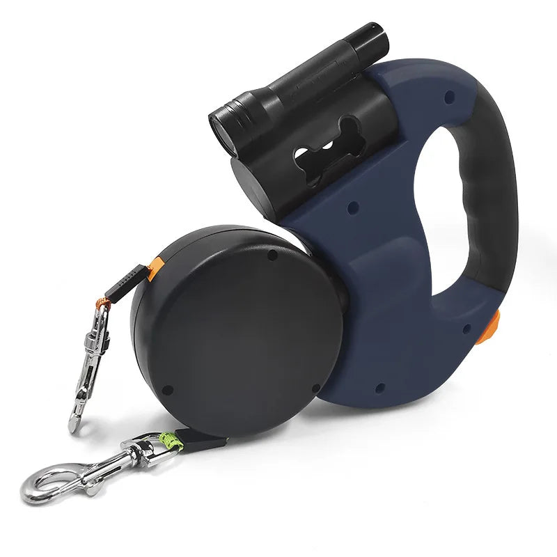 Premium 3M Retractable Double Dog Leash With LED Lights