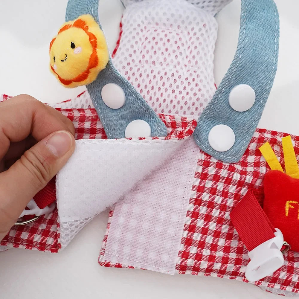 Cartoon Pet Harness Leash Sun Hat Set