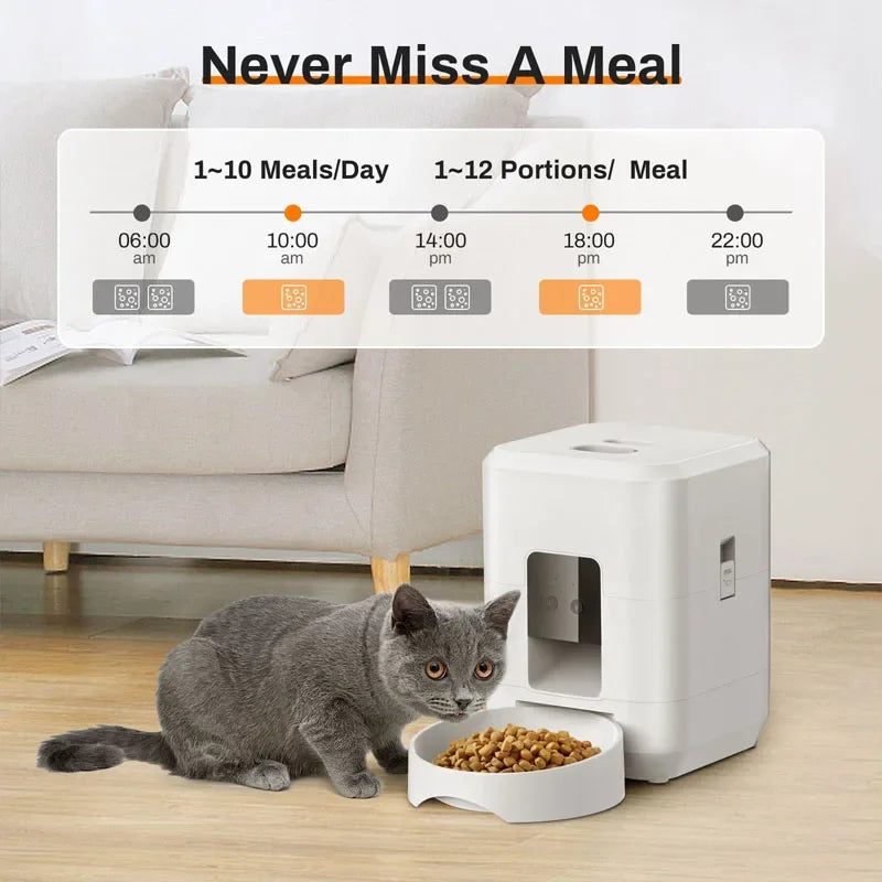 2L Smart Control Pet Feeder Usb Rechargeable