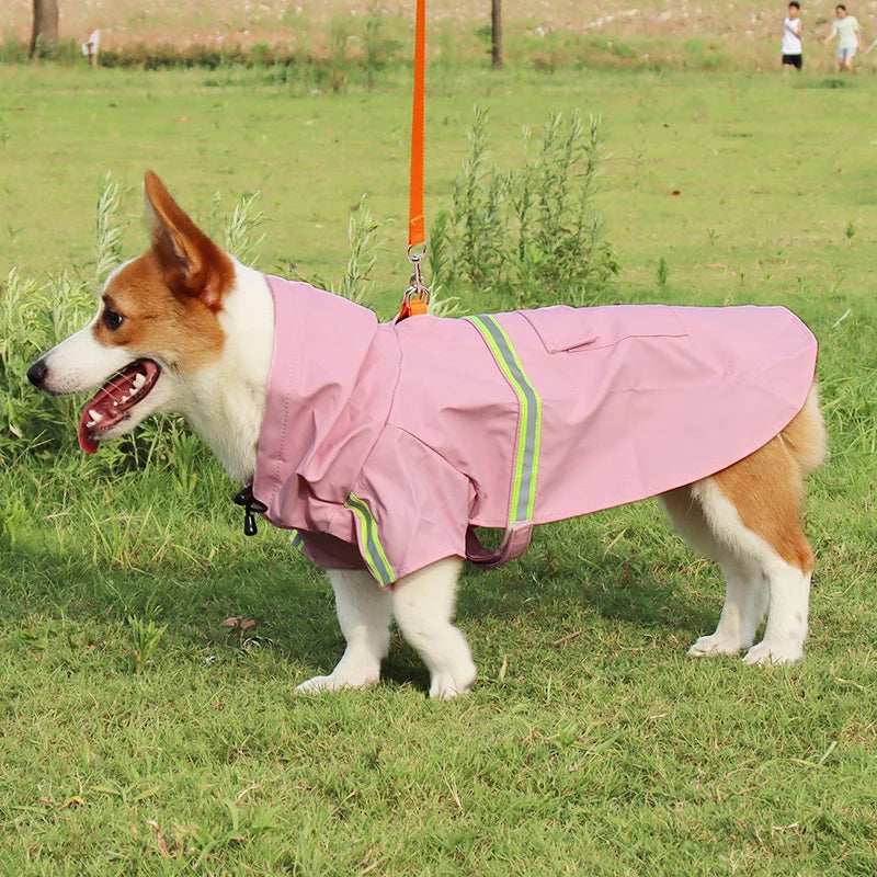 Large Dog Raincoat Corgi Cloak Style
