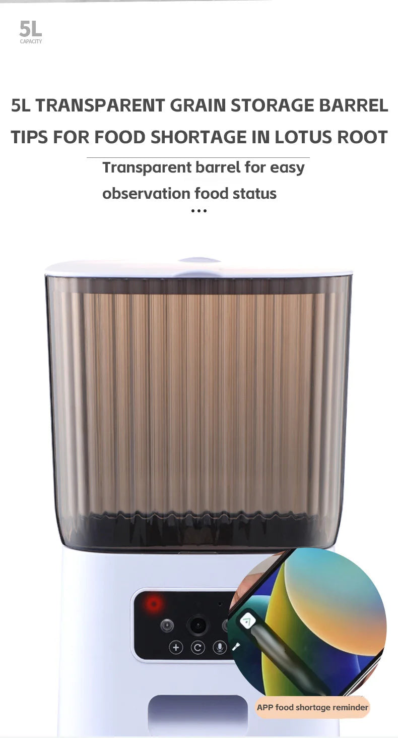 5L Double Bowls Smart Automatic Feeder With Camera