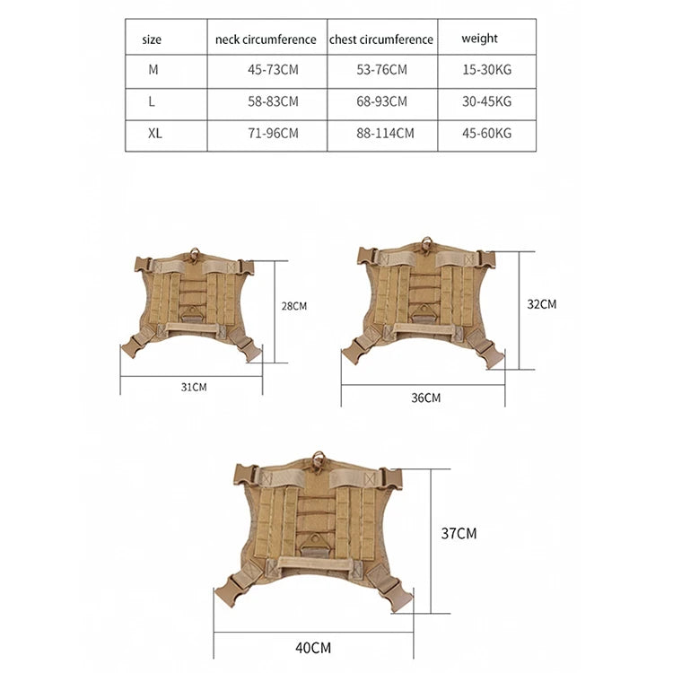 Tactical Dog Harness Military Training K9 Padded