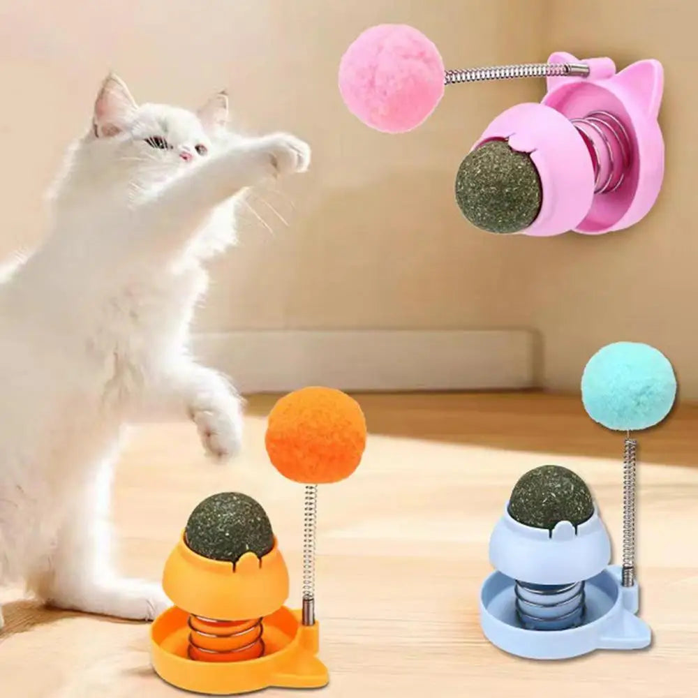 Catnip Wall Toys Rotatable Cat Licking Balls