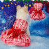 Adjustable Snowflake Pattern Princess Dress Christmas Holiday Personalized Printed Pet Clothes Christmas Party Decorations