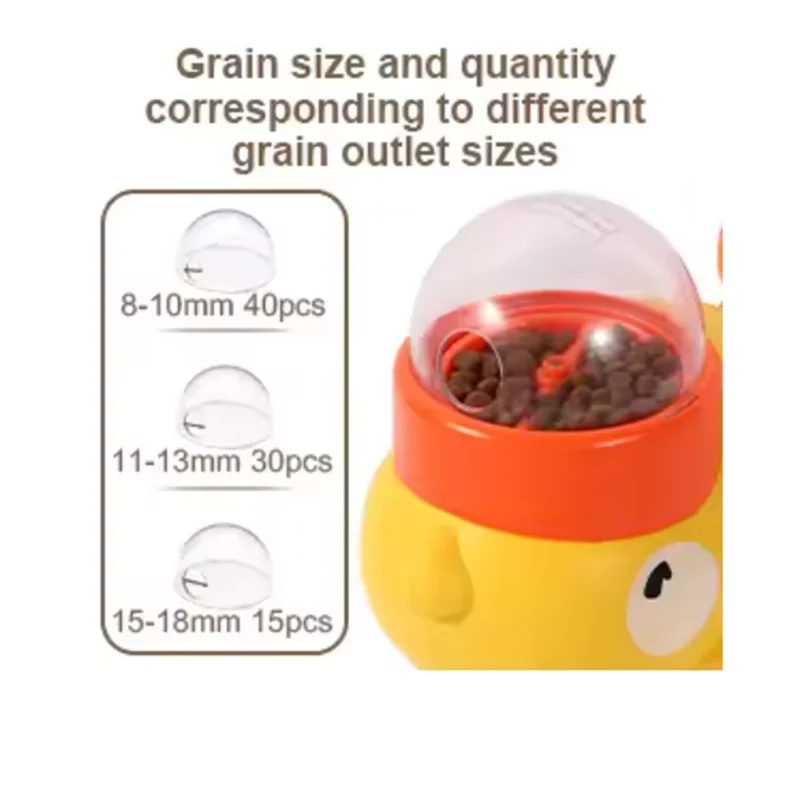 Yellow Duck-Shaped Interactive Cat Treat Dispenser