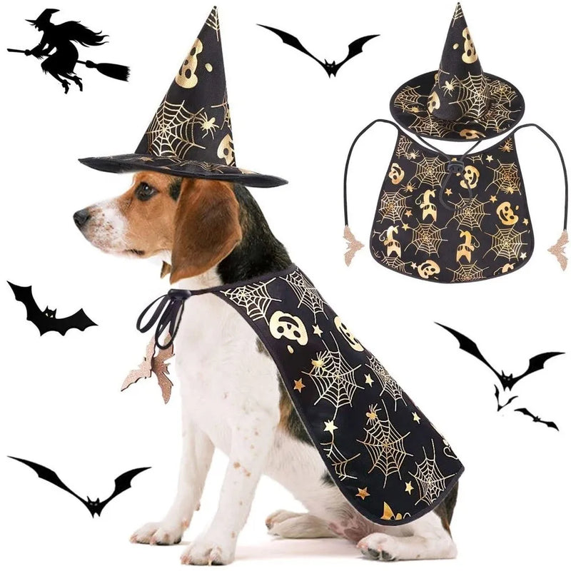 Funny Pumpkin Pet Halloween Costumes Cape