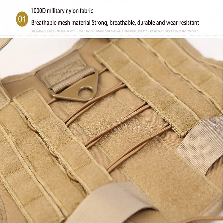 Tactical Dog Harness Military Training K9 Padded