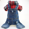 Denim Plaid Jumpsuit Hoodie