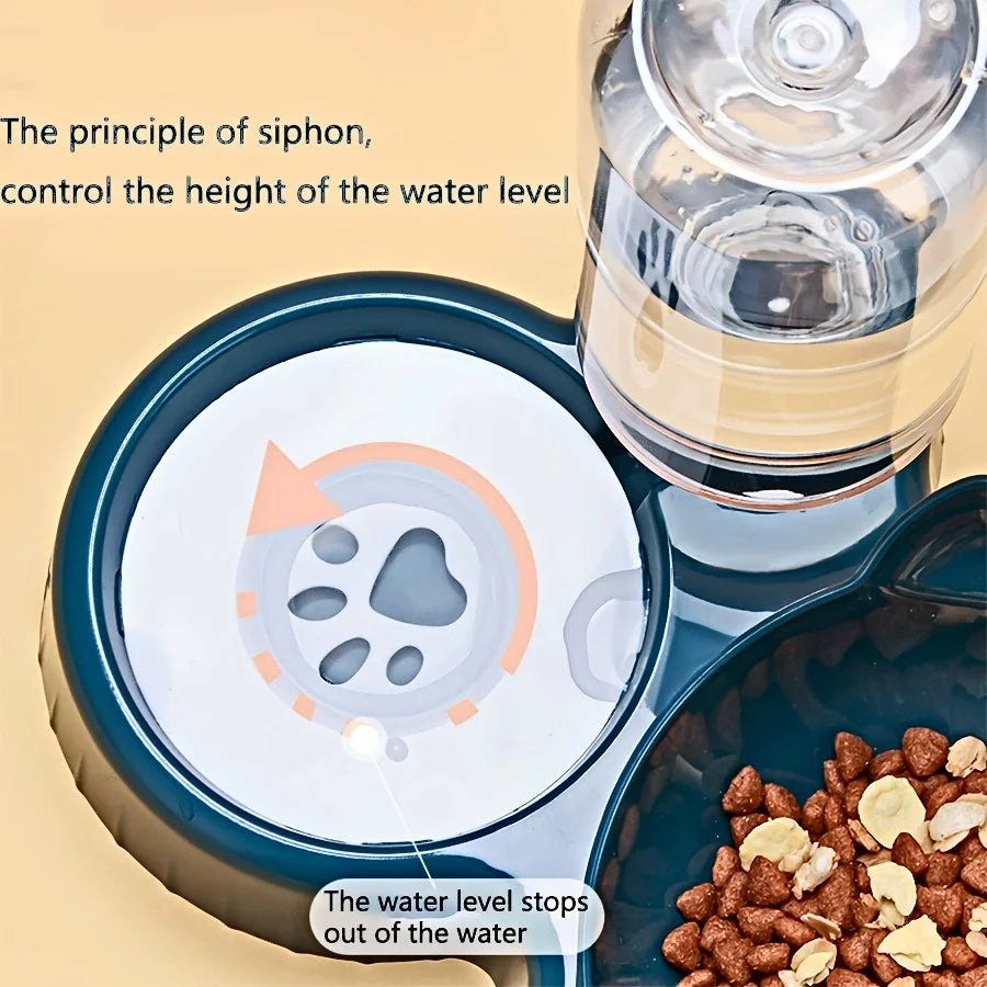 Ear Design Tilted Cat Water And Food Bowl