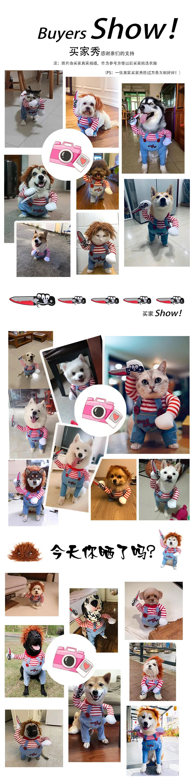 Halloween Cosplay Costume Dog Dress for Small & Medium Dogs