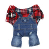 Denim Plaid Jumpsuit Hoodie