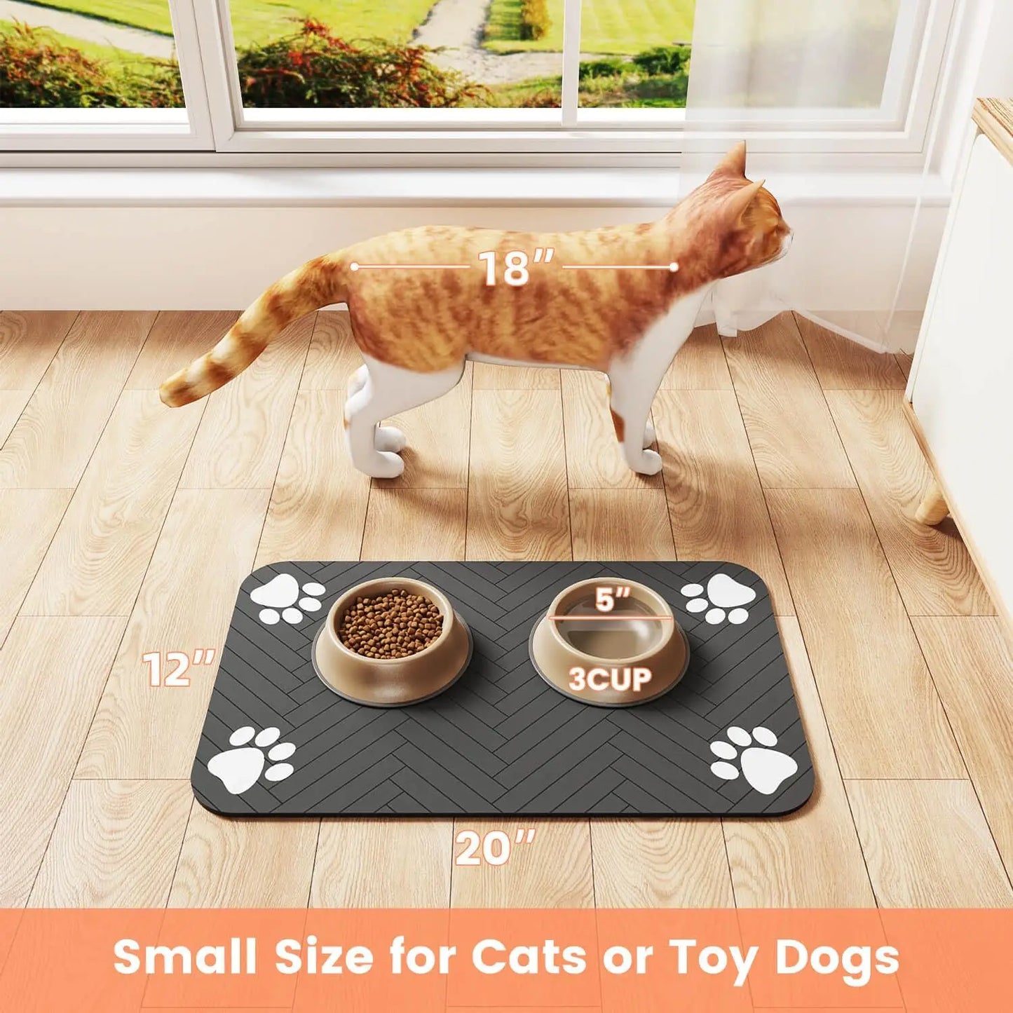 Waterproof Rubber Mat For Food and Water Bowl