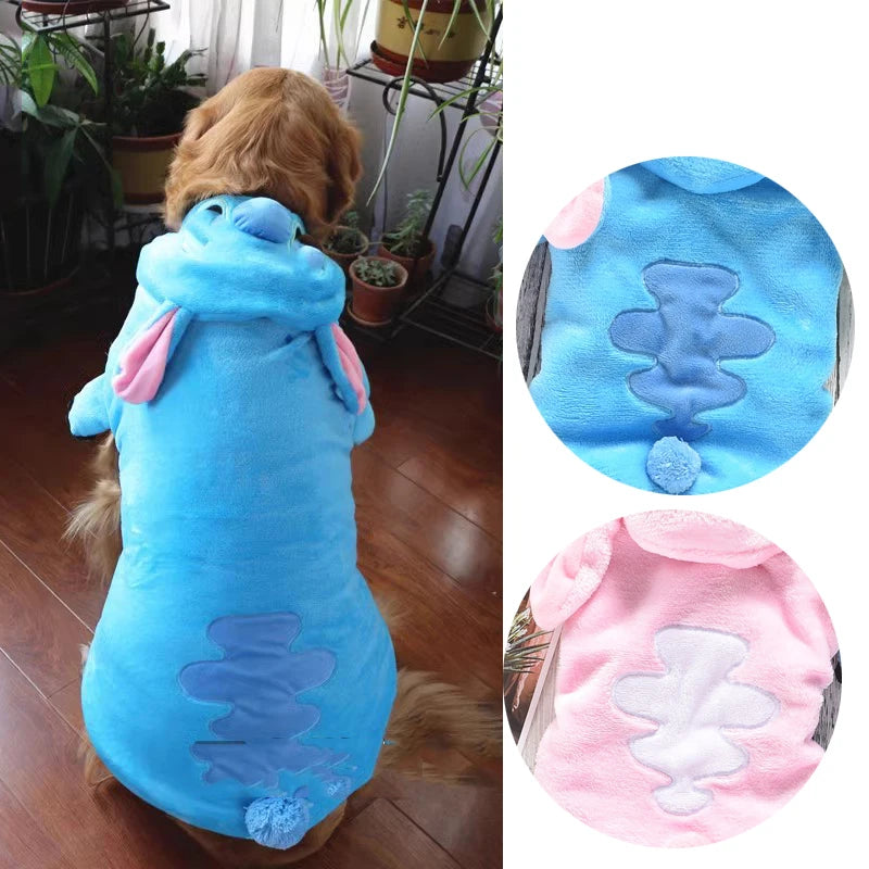 Samoyed dog clothes Winter Blue/Pink Large pajamas