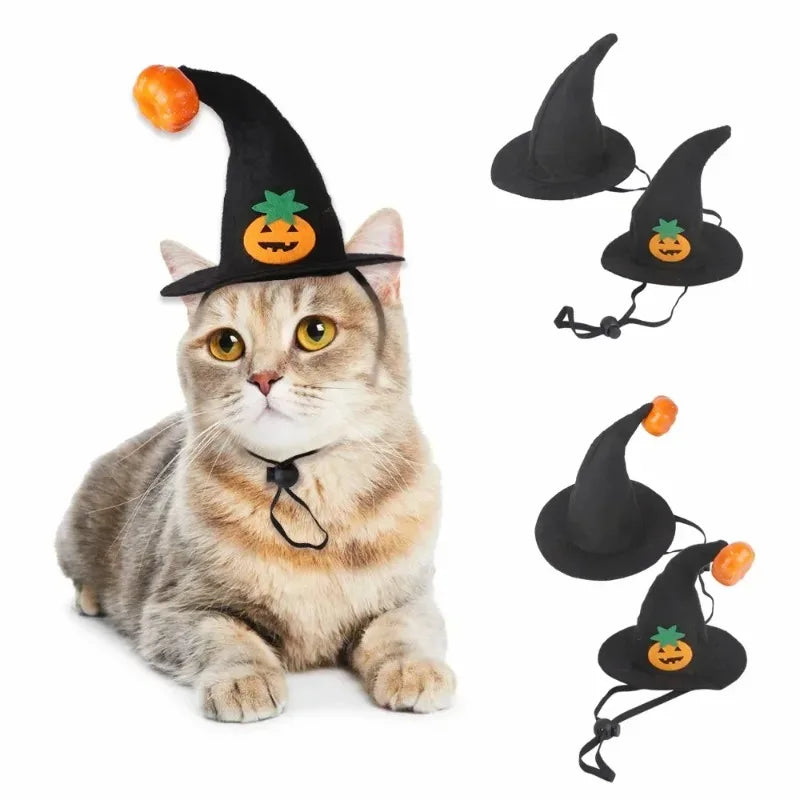 Halloween Witch Hat, Adjustable Soft Felt Pumpkin Cosplay Costume