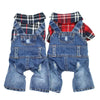 Denim Plaid Jumpsuit Hoodie