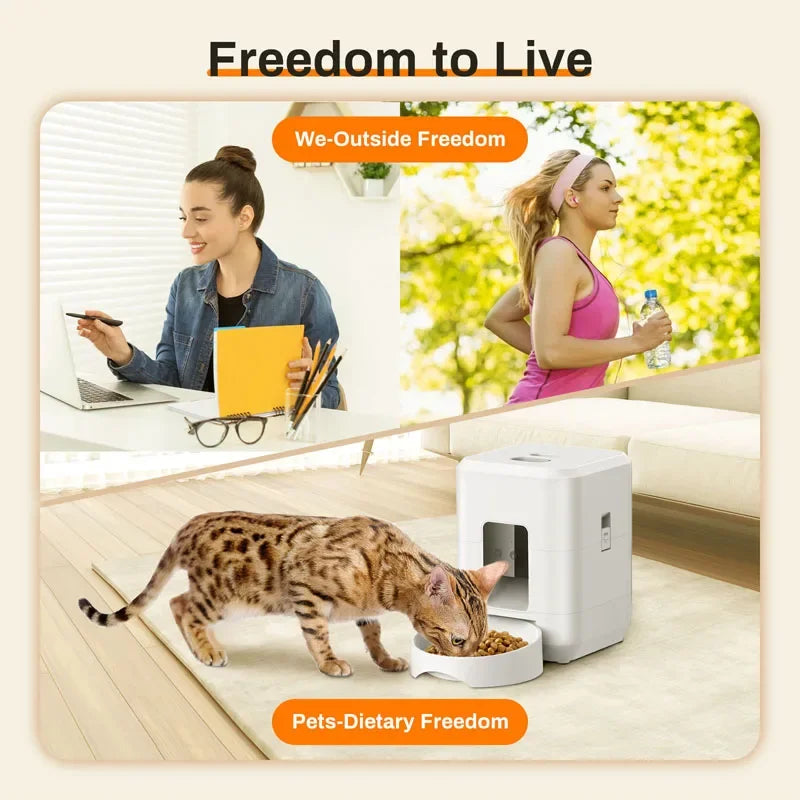 2L Smart Control Pet Feeder Usb Rechargeable