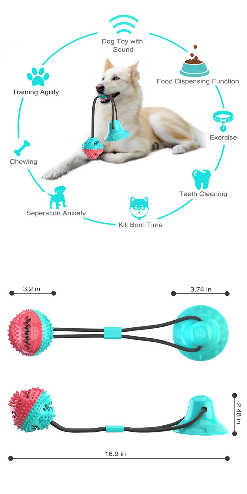 Dog Food Toy Silicon Suction Cup
