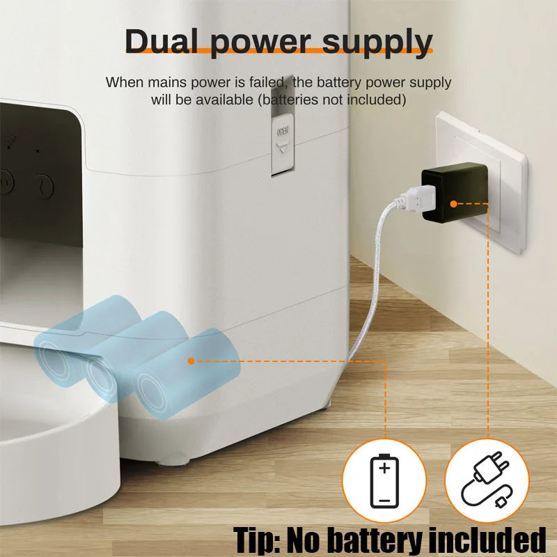 2L Smart Control Pet Feeder Usb Rechargeable