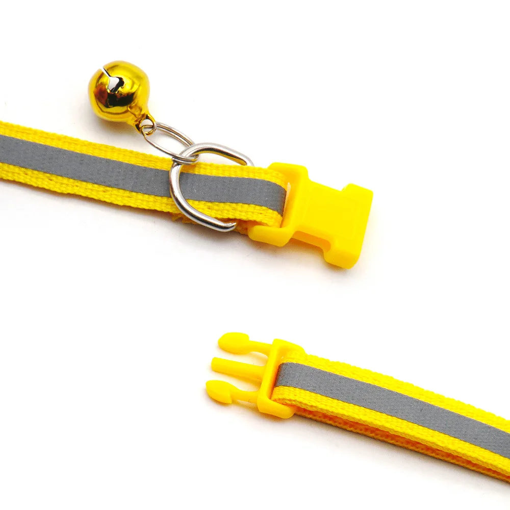 Reflective Breakaway Cat Collar Neck Ring Necklace Bell Pet Supplies Safety Elastic Adjustable Reflective Collar Pet Products