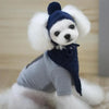 Hat for Dogs Winter Warm Stripes Knitted Hat+Scarf Collar Puppy Teddy Costume Christmas Clothes Santa Dog Costume