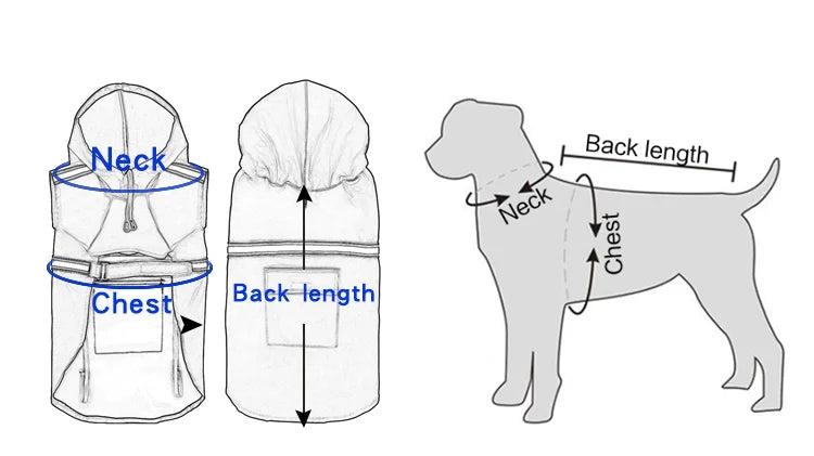 Large Dog Raincoat Corgi Cloak Style