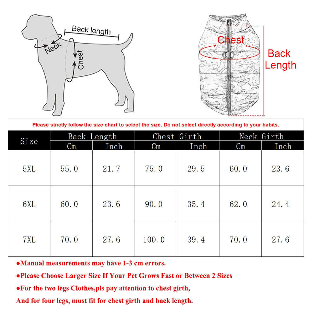 Waterproof Camouflage Coat Large Dogs