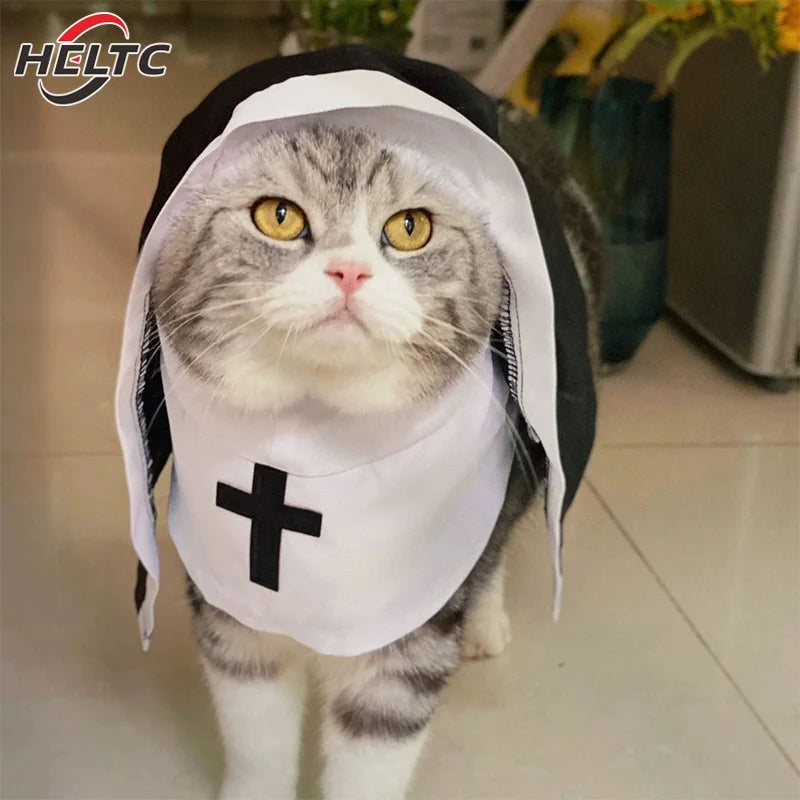 Funny Halloween Costumes, Nun Cloak Cosplay Dress.