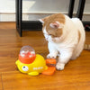Yellow Duck-Shaped Interactive Cat Treat Dispenser