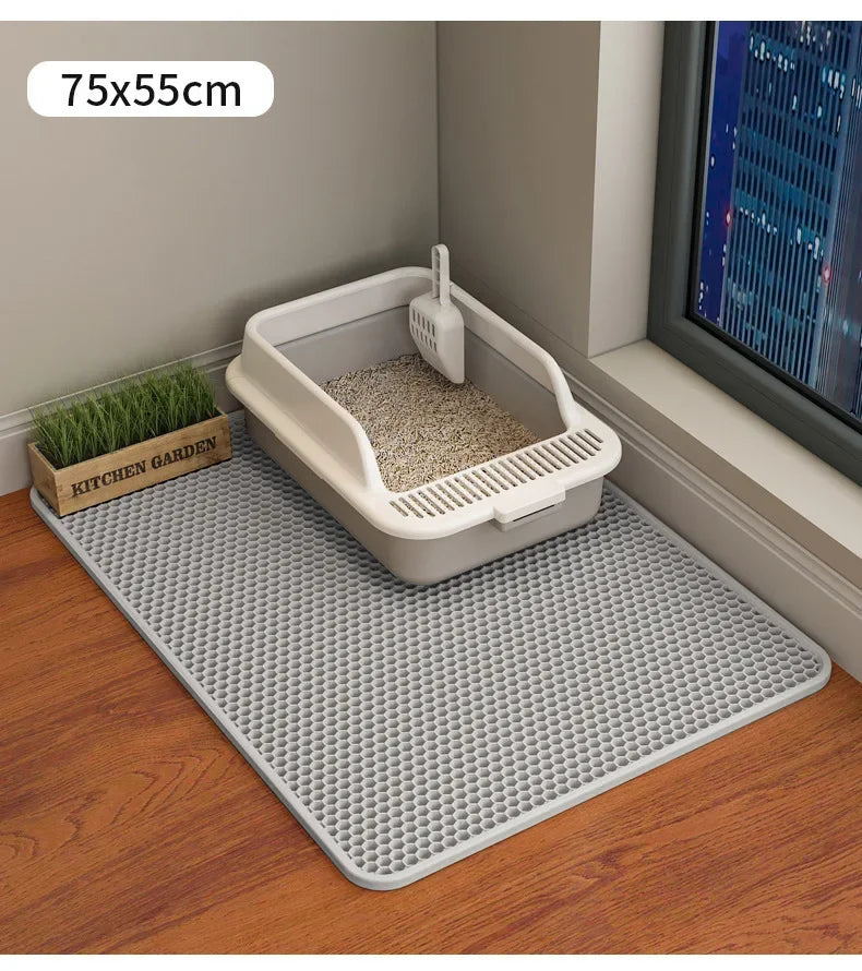 Waterproof Large Double Layer Cat Litter Mat  And Box