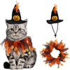Halloween Pet Costume Set with Adjustable Elastic Hat Collar - Pumpkin Style