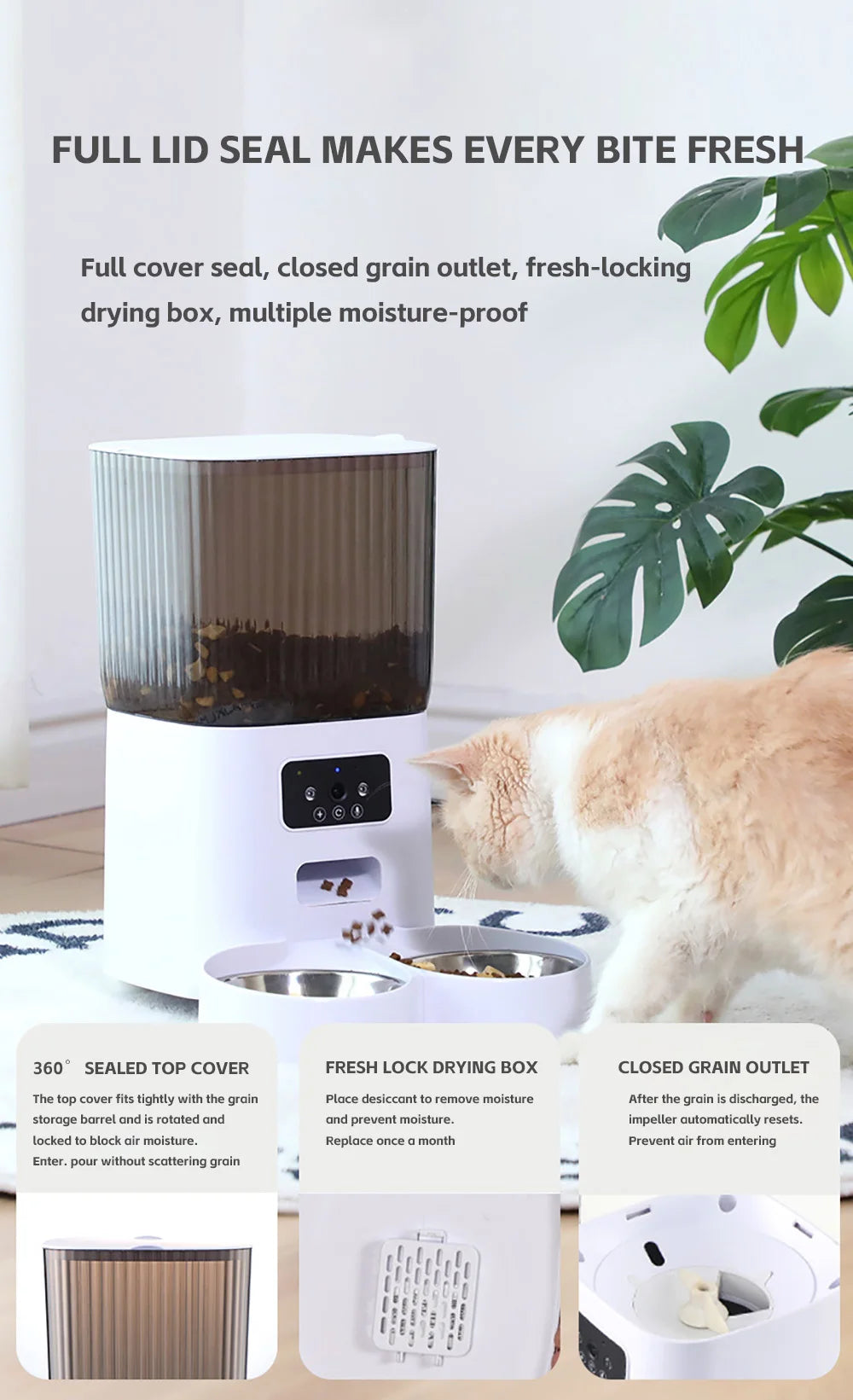 5L Double Bowls Smart Automatic Feeder With Camera