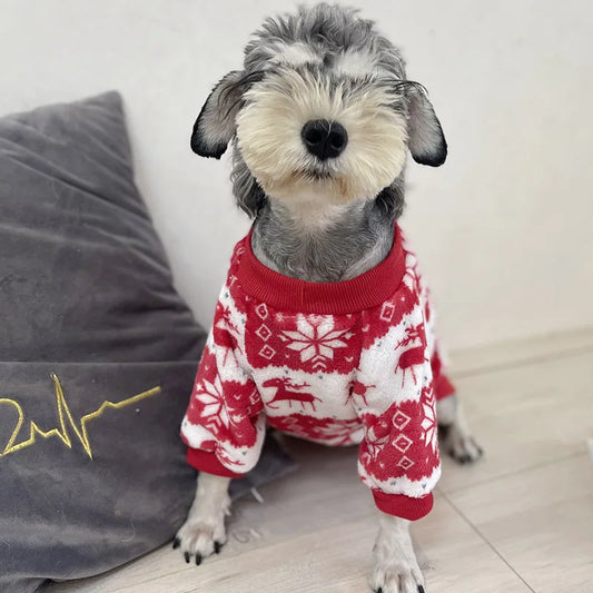 Christmas Dog Hoodies Winter Dog Clothes Xmas Pet Coat Pet Velvet Clothing Schnauzer Poodle Pullovers Hoodies mascotas Clothes