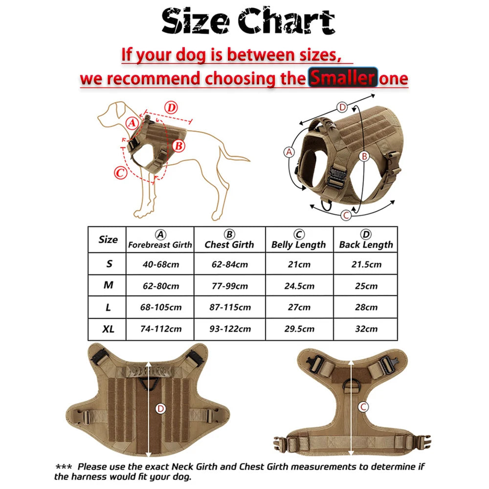 Military Large Dog Tactical Harness