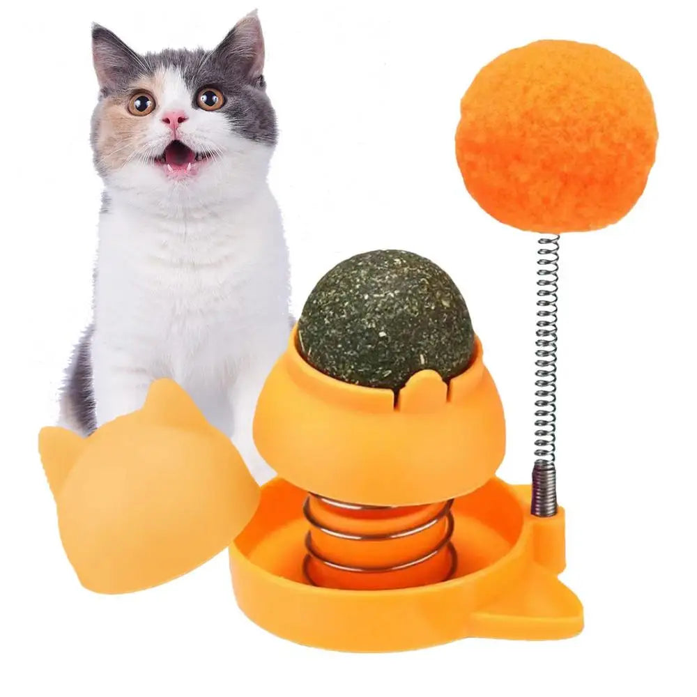 Catnip Wall Toys Rotatable Cat Licking Balls