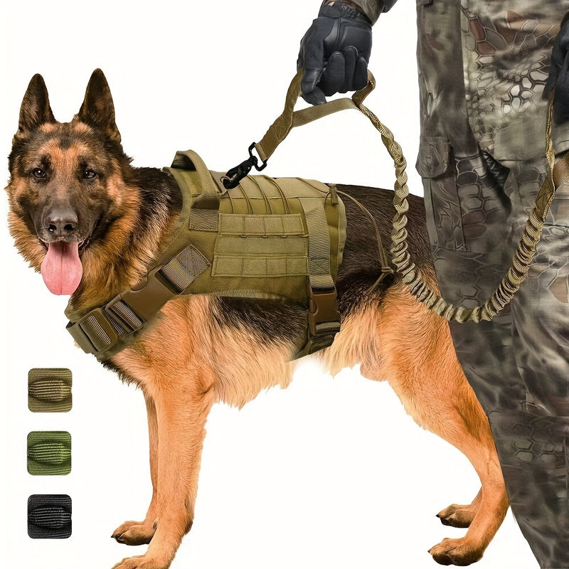 Tactical Dog Harness And Leash Set For Medium and Large Dogs