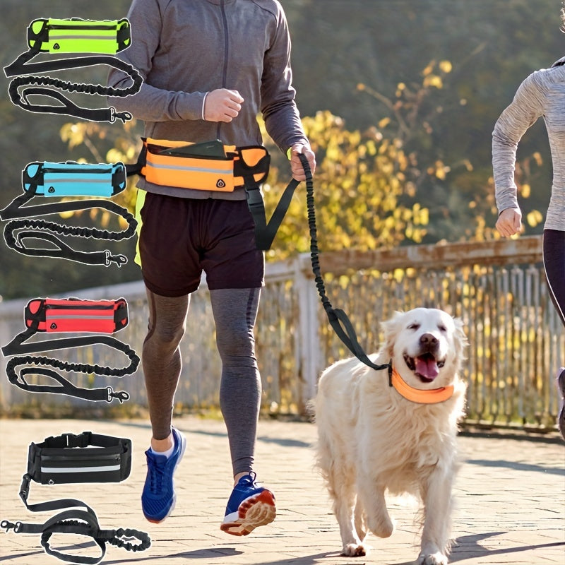Hands-Free Dog Leash, Adjustable Waist Belt